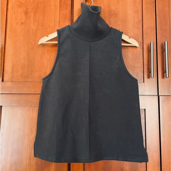 OGL Turtleneck Split Hem Top Sleeveless FuzzLuxe Deep Grey Size Medium - Picture 2 of 6